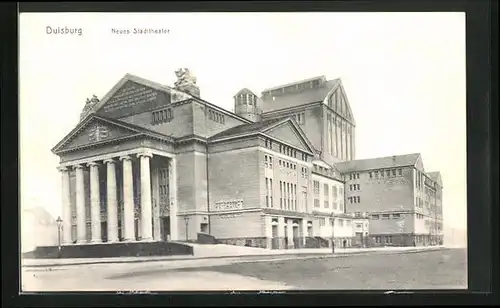 AK Duisburg, Blick auf neues Stadttheater