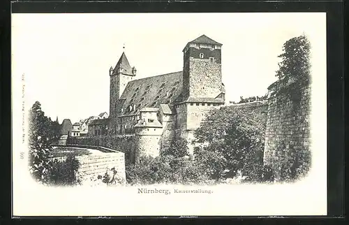 AK Nürnberg, Kaiserstallung, Stadtmauer