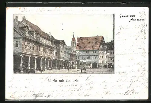 AK Arnstadt, Markt mit der Gallerie