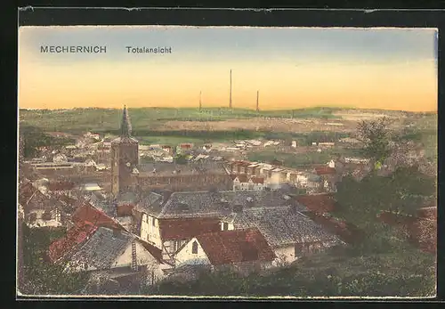 AK Mechernich, Totalansicht im Abendlicht