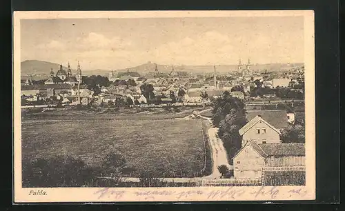 AK Fulda, Ortsansicht aus der Vogelschau