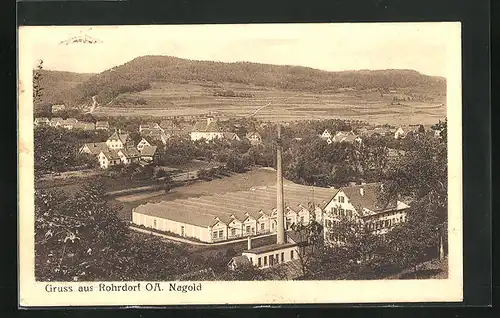 AK Rohrdorf /Nagold, Fabrik aus der Vogelschau