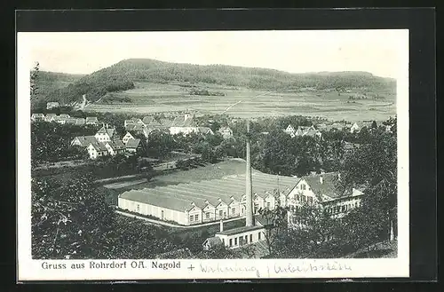 AK Rohrdorf /Nagold, Fabrik aus der Vogelschau