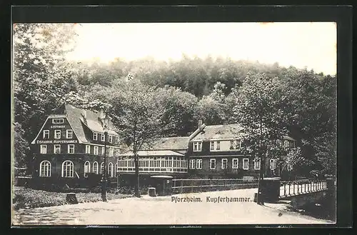 AK Pforzheim, Blick auf Gasthaus Kupferhammer