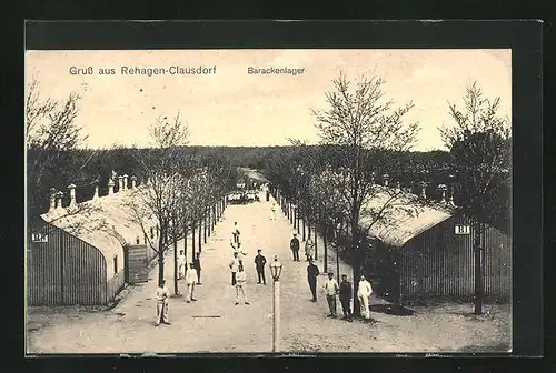 AK Rehagen-Clausdorf, Blick auf ein Barackenlager
