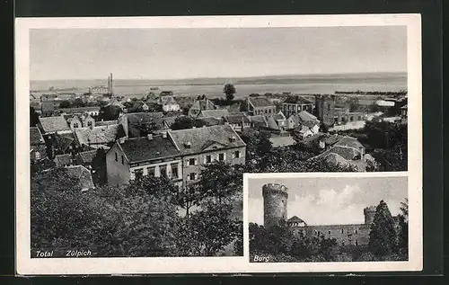 AK Zülpich, Totalansicht, Burg