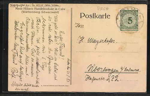 AK Calw, Neue Höhere Handelsschule
