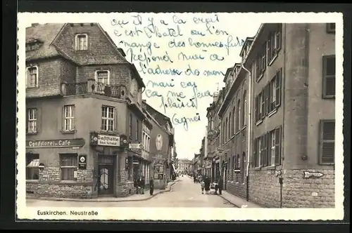 AK Euskirchen, Neustrasse mit Gasthaus Karl Schmid