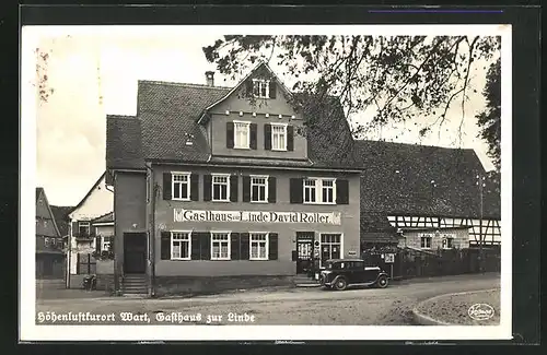 AK Wart, Gasthaus zur Linde mit Auto