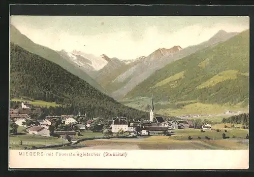 AK Mieders, Blick ins Stubaital mit Feuersteingletscher