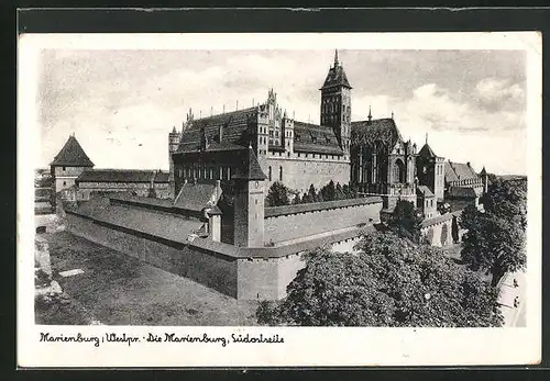AK Marienburg / Malbork, Die Marienburg, Südostseite