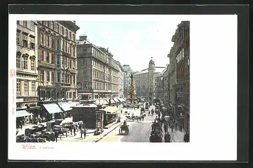 AK Wien, Graben mit Wechselstube und Pferdewägen