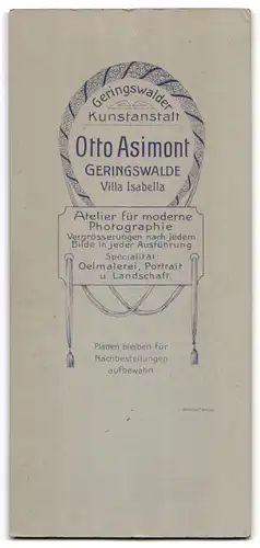 Fotografie Otto Asimont, Geringswalde, Portrait junge Dame im modischen Kleid