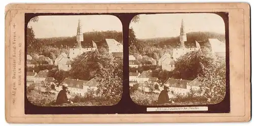 Stereo-Fotografie Allgem. Deutscher Kunst-Verein, Berlin, Friedrichstr. 40, Ansicht Müglitztal, Schloss Weesenstein