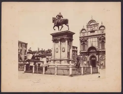 Fotografie unbekannter Fotograf, Ansicht Venedig, Monument Colleoni, Grossformat 33 x 25cm