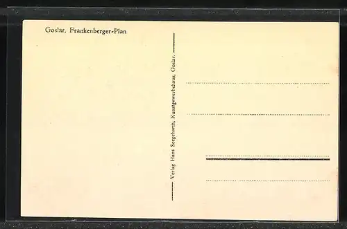 Künstler-AK Goslar, Frankenberger-Plan mit Brunnen