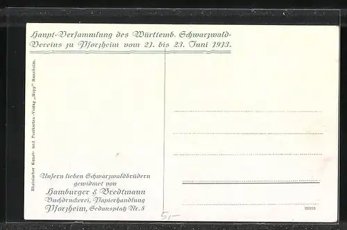 AK Pforzheim /Schwarzwald, Kupferhammer, O Schwarzwald o Heimat!