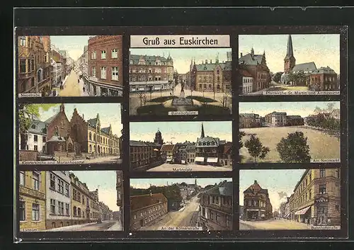 AK Euskirchen, Neustrasse, Bahnhofstrasse, Kölnerstrasse, Bahnhofplatz