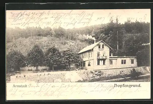 AK Arnstadt, Gasthaus zum Hopfengrund