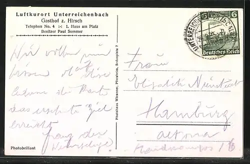 AK Unterreichenbach, Gasthof zum Hirsch