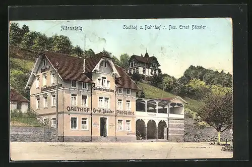 AK Altensteig, Gasthof Pension zum Bahnhof