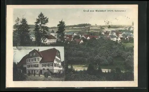 AK Walddorf /Schwarzwald, Gasthaus zum Rappen, Totalansicht