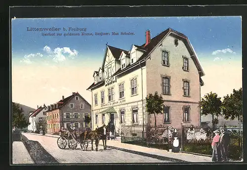 AK Littenweiler b. Freiburg, Gasthof zur goldenen Krone