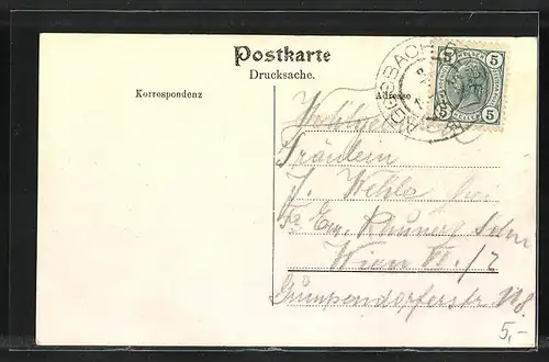 AK Rossatz, Teilansicht mit Donau