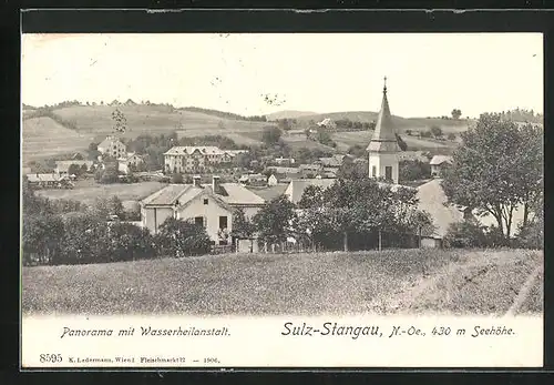 AK Sulz-Stangau, Panorama mit Wasserheilanstalt