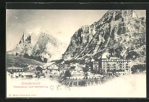 AK Grindelwald, Wetterhorn und Mettenberg