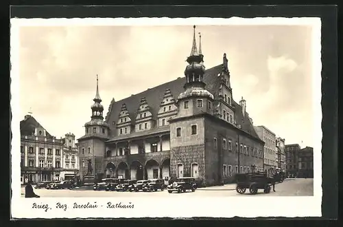 AK Brieg /Breslau, Blick auf Rathaus