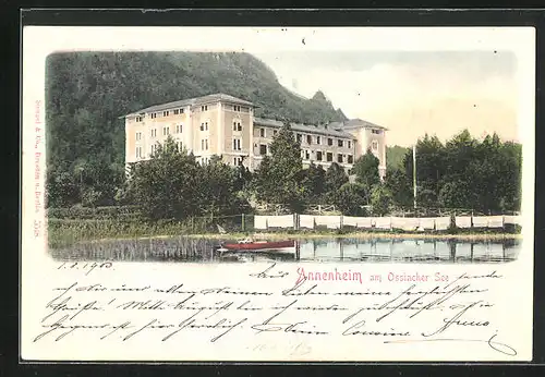 AK Annenheim /Ossiacher See, Annenheim mit Ruderboot