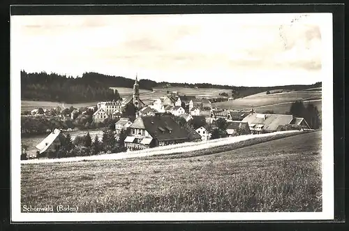 AK Schönwald /Baden, Teilansicht mit Kirche