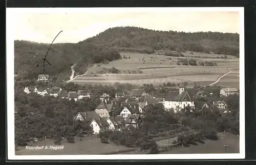 AK Rohrdorf b. Nagold, Panorama mit Hügel