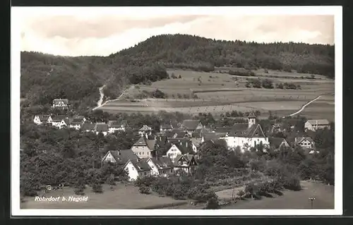 AK Rohrdorf b. Nagold, Panorama mit Hügel