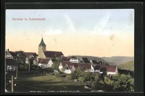 AK Dornhan /Schwarzwald, Ortspartie mit Kirche