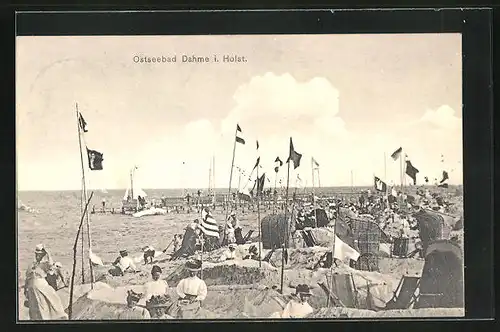 AK Dahme i. Holst., Blick auf Strand und Meer