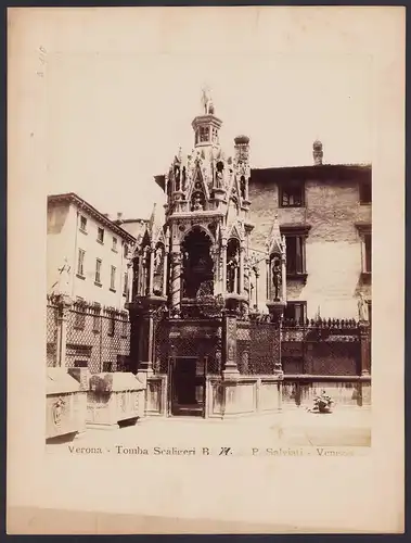 Fotografie P. Salviati, Venezia, Ansicht Verona, Tomba Scaligeri, Grossformat 33 x 25cm