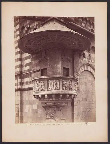 Fotografie unbekannter Fotograf, Ansicht Prato, Cattedrale Pulpito Esterno, Grossformat 33 x 25cm