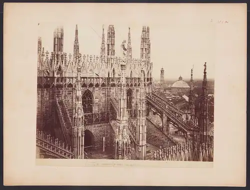 Fotografie unbekannter Fotograf, Ansicht Mailand - Milano, Il Duomo, Dom, Grossformat 33 x 25cm