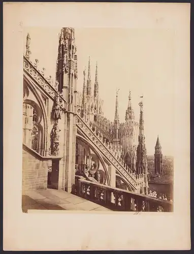 Fotografie unbekannter Fotograf, Ansicht Mailand - Milano, Il Duomo, der Dom, Grossformat 33 x 25cm