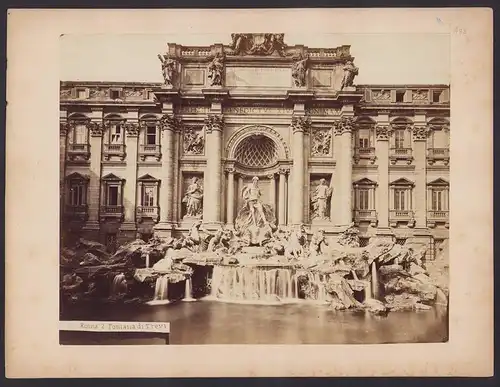 Fotografie unbekannter Fotograf, Ansicht Rom - Roma, Fontana di Trevi, Grossformat 33 x 25cm