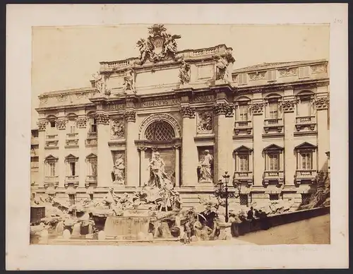 Fotografie unbekannter Fotograf, Ansicht Rom - Roma, Fontana Trevi, Trevi-Brunnen, Grossformat 30 x 23cm