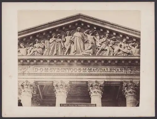 Fotografie unbekannter Fotograf, Ansicht Paris, La Madeleine - fronton, Grossformat 31 x 24cm