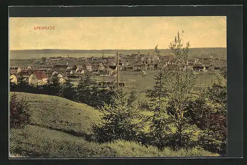 AK Apenrade, Ortsansicht aus der Vogelschau