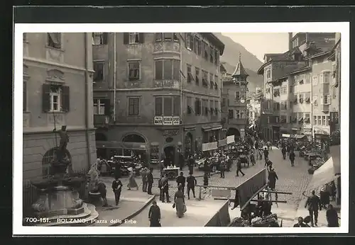 AK Bolzano, Hotel Cafe Restaurant Zentral Piazza dello Erbe, Geschäft Fritz Mayr