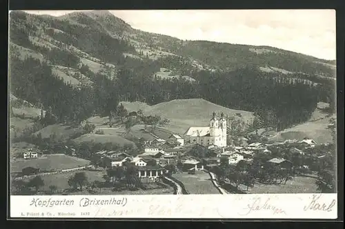 AK Hopfgarten, Panorama mit Ort und Landschaft