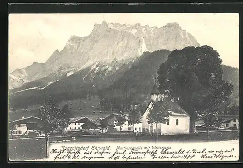 AK Ehrwald, Martinskapelle mit Wetterstein