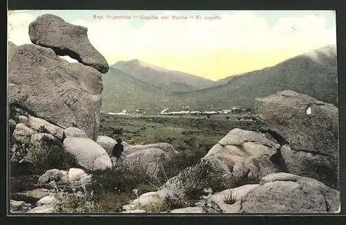 AK Capilla del Monte, El zapato, Steine und Berglandschaft