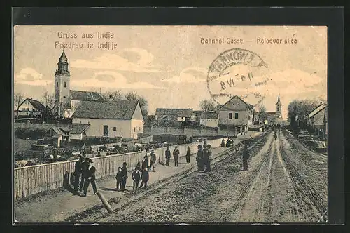 AK India, Bahnhof-Gasse, Kolodvor ulica